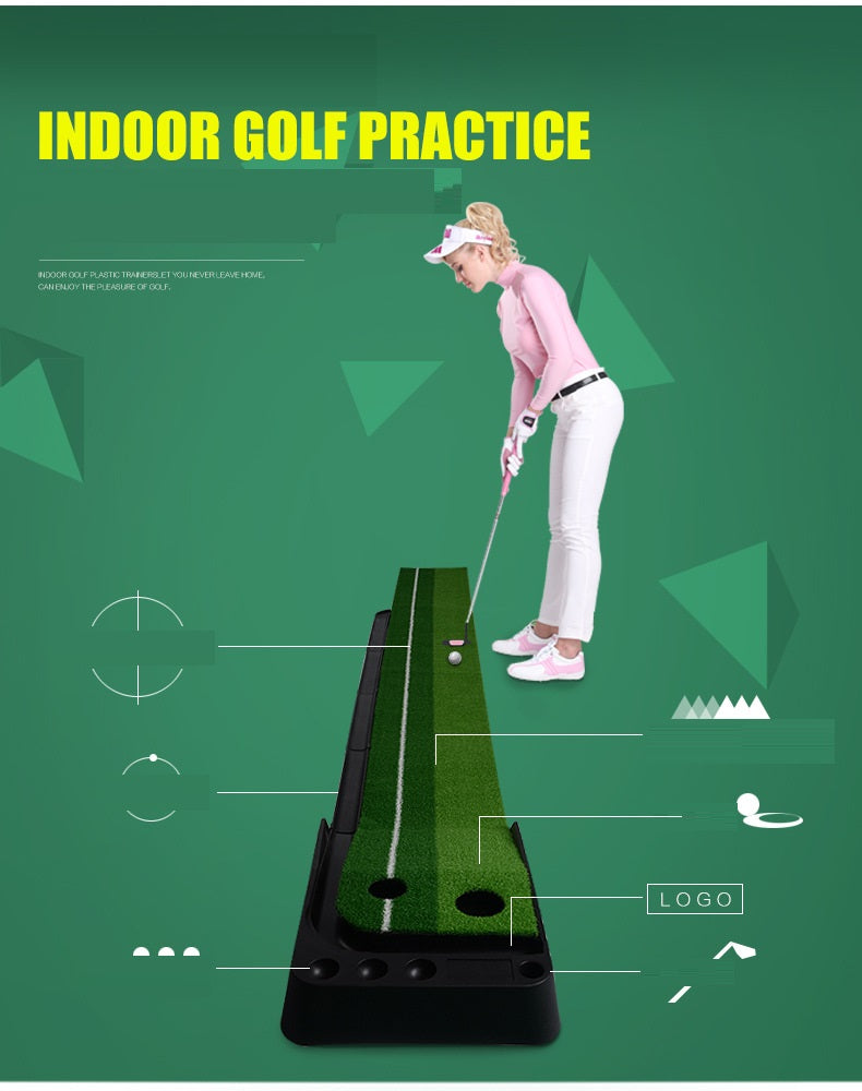5M3M Golf Putting Mat Golf Putter Trainer Green Putter Carpet Practice Set